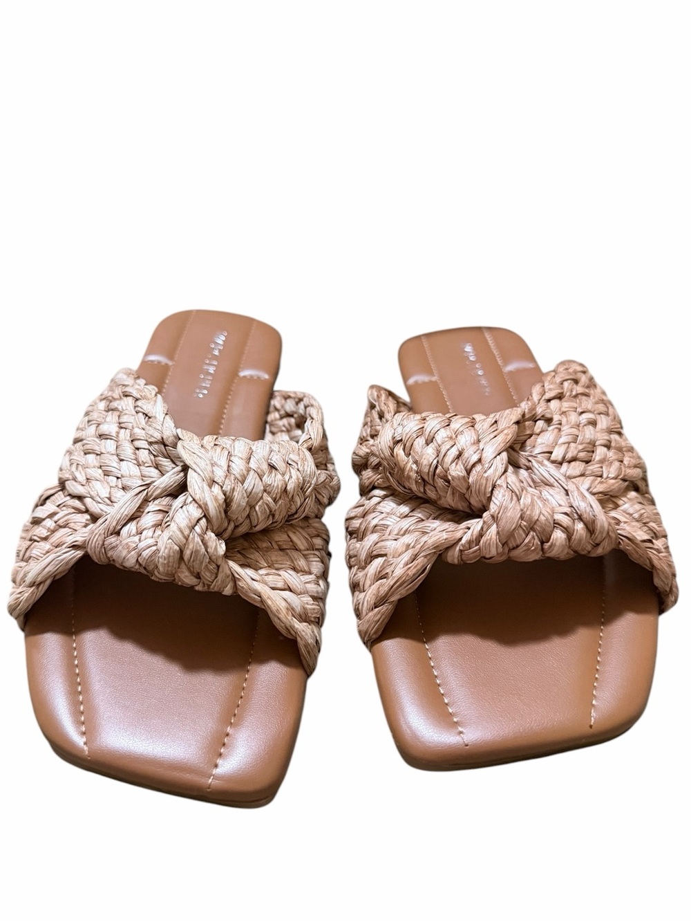 🌼🌟NIB MARC FISHER Braided Slide Sandals in Tan - Women's Casual Slip-On
